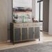 48" W 4 Doors Sideboard with 3 Top Drawers,Freestanding Sideboard Storage Cabinet Entryway Floor Cabinet