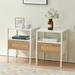 Rattan Nightstand with drawer and metal legs,End table