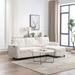 White Polyester Cozy Sectional Storage Sofa, European Design, Detachable Ottoman