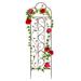 Iron Arched Garden Trellis Fence Panel w/ Branches, Birds - 60x15in