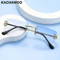 Kachawoo randlose Sonnenbrille Männer blau rosa braun Metall quadratischen Rahmen Sonnenbrille für