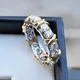 Hand gefertigt über Ring weiß Gelbgold gefüllt Diamant cz Ehering Ringe für Frauen Männer Statement