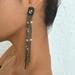 Sparkling Rhinestone Tassel Earrings - Bohemian Black Chandelier Fringe Jewelry for Women