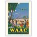 Africa - Fly by WAAC (West African Airways Corporation) - Africans - Niger River - Vintage Airline Travel Poster c.1940s - Master Art Print (Unframed) 9in x 12in