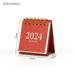 YEAHOO Minimalist Portable 2024 Mini Calendar Creative Coil Calendar Project Notebook Desktop Decoration(Red)