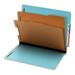 Globe-Weis End Tab Classification Folders 2 Dividers 2-Inch Embedded Fasteners Letter Size Blue 10 Folders per Box (23781)