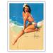 Sunny Skies - Hawaii Pin Up - Elsa Kanionapua Edsman - 1952 Miss Universe 1st Runner Up - Vintage Pin Up Girl Poster by Rolf Armstrong c.1950s - Master Art Print (Unframed) 9in x 12in
