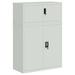vidaXL File Cabinet Storage Unit Filing Cabinet for Office Light Gray Steel