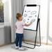 Miumaeov 28*40 inches Double Sided Magnetic Whiteboard Mobile Dry Erase Board Kit Height AdjustableFlip Chart Easel White Board for Teaching Presentation Meeting