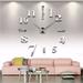 Topwoner Frameless Acrylic Mirror Surface 3D DIY Wall Clock Home Office School Wall Decor Clock Stickers Large Size