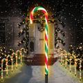 10 Pack 8 Modes Christmas Candy Cane Light 21 Inch Flickering Candy Cane Pathway Marker Waterproof UL Listed Christmas Lighting Decoration Light Outdoor Indoor