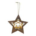 Christian Christmas Star Ornament Nativity Scene Decoration Wood Eco-friendly Star Pendant for Xmas Tree Gifts