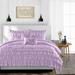 Full/Queen Size Microfiber Duvet Cover Multi Ruffle Ultra Soft & Breathable 3 Piece Luxury Soft Wrinkle Free Cooling Sheet (1 Duvet Cover with 2 Pillowcases Lilac)