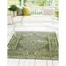 Rugs.com Outdoor Traditional Collection Rug â€“ 8 x 11 Green Flatweave Rug Perfect For Living Rooms Large Dining Rooms Open Floorplans