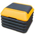 Height-Adjustable Step Aerobics Platform Fitness Equipment Stepper Trainer Exercise Step Platform with 4 Riser Yellow Yellow + Plastic