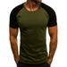 Miluxas Men s Gym Muscle T Shirts Fitness Workout Baseball Tee Shirts Clearance Army Green XXL