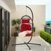 Egg Swing Chair for Outdoor Indoor Foldable Swing Chair Hanging Egg Chairs Hammock Chair Swing Chair for Bedroom Patio Porch Red