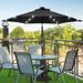 BONOSUKI 7.5ft LED Patio Umbrella Table Umbrellas with Tilt and Crank Black