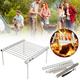 Hxoliqit For Grill Portable Outdoor Picnics Grill Camping Barbeque Folding Cooking Camping & Hiking Outdoor Baking Tray Holder(Silver) BBQ Supplies Kitchen Gadgets Outdoor Set