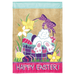 Happy Easter Purple Basket 19 x 7 Large Polyester Outdoor Hanging Garden Flag