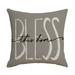 Throw Pillow Cover Spring Letter Leaf Linen Print Cushion Cover Sofa Office Pillow 45 * 45cm/17.7 * 17.7in Cool Pillowcase for Hot Sleepers Pillows with Cases Aging Silk Pillowcase Standard Pillowcase