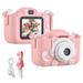 Dadypet Mini Cartoon Kids Digital Camera Camcorder Dual Lens 1080P 2.0 Inch IPS Screen Built-in Battery Cute Photo Frames Interesting Games with Neck Strap