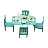 STARTIST 1:12 Dollhouse Dining Room Scenes Dining Room Play Set Birthday Gifts Simulation Kids Toys Dollhouse Table and Chair Model