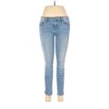 FRAME Denim Jeggings - High Rise Skinny Leg Boyfriend: Blue Bottoms - Women's Size 28 - Medium Wash