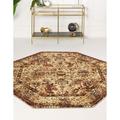 Rugs.com Saturn Collection Rug â€“ 3 Ft Octagon Beige Cream Medium Rug Perfect For Living Rooms Kitchens Entryways
