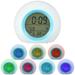 Hands DIY Kids Alarm Clock LED Digital Clock 7 Color Changing Night Light Bedside Clock With Indoor Temperature 12/24h Battery Powered For Kids Boys Girls