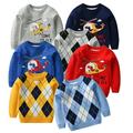 Godderr Kids Baby Boys Fall Winter Sweater Long Sleeve Pullover Knitwear Crewneck Bottoming Shirt Cotton Jumper Knit Sweater for 2-8 Years Christsmas Clothing