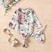 TWIFER Infant Boys Girls Long Sleeve Rainbow Floral Prints Sleeping Bag Romper Outwear Babys Receiving Blankets With Hat Outfits