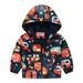 Kids Long Sleeve Windbreaker Jacket With Hoods Baby Grils Boys Print Jacket Zipper Coat Toddler Lightweight Hooded Windproof Coat Multicolor-E 120