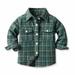 Baby Deals!Toddler Flannel Plaid Toddler Shirt Girls Boys Button Down Shirt Little Kids Plaid Hoodie Shacket Coat Fall Winter Clothes Girls Plaid Jacket 3 Months-10 Years