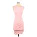 Love...ady Casual Dress - Bodycon: Pink Solid Dresses - Women's Size X-Small