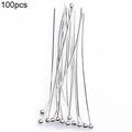 Ruanlalo 100Pcs Silver Tone Ball End Pins Jewelry Making Findings DIY Crafts Headpins Silver 40 mm