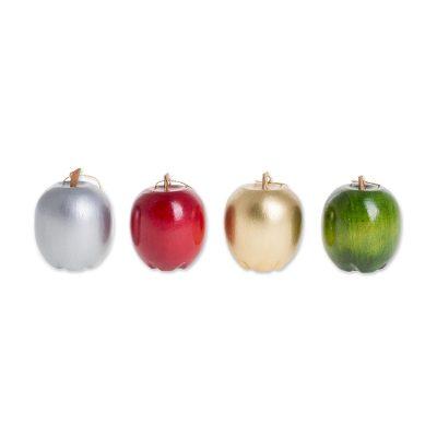 Magnificent Orchard,'Assorted Reclaimed Wood Apple Ornaments (Set of 4)'