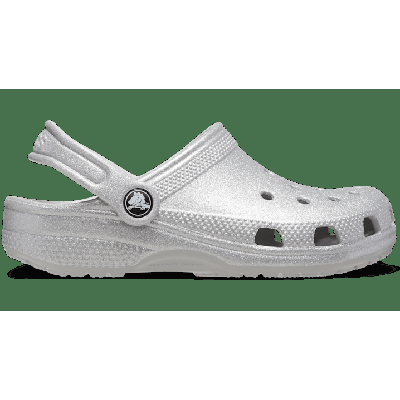 Crocs Silver Glitter Toddler Classic Glitter Clog Shoes