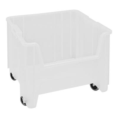 Quantum Giant Stack 17 1/2" x 16 1/2" x 15 1/2" Clear Mobile Storage Container QGH805MOBCL