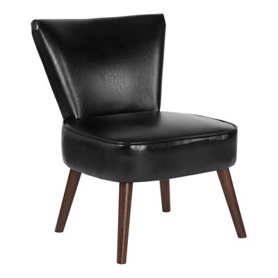 Flash Furniture Hercules Holloway Black LeatherSoft Accent Side Chair with Mahogany Wood Legs