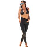 Plus Size Women's Liquid Motion Spliced Legging by Swimsuits For All in Black (Size 20)