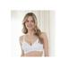 Plus Size Women's Bestform 5006222 Floral Jacquard Wireless Soft Cup Bra With Lightly-Lined Cups by Bestform in White (Size 36 D)