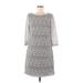 Jessica Howard Casual Dress - Shift Scoop Neck 3/4 sleeves: Gray Dresses - Women's Size 6