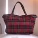 Burberry Bags | Japan Auth Burberry Blue Label Red Plaid Chk Open Tote Bag W/Button Closure | Color: Red | Size: Os