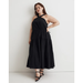 Madewell Dresses | Madewell Women's Midi Dress Black 18w Poplin Halter Tiered Tank Nwt | Color: Black | Size: 18w