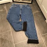 Carhartt Jeans | Carhartt Vintage Fleece Lined Jean Straight Leg Medium Dark Wash Denim 40x32 | Color: Black/Blue | Size: 40bt