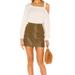Free People Skirts | Free People Modern Femme Vegan Suede Mini Skirt | Color: Brown/Green | Size: 8