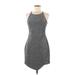 Express Cocktail Dress - Mini: Gray Print Dresses - Women's Size 6