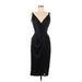 Jill Jill Stuart Casual Dress - Wrap V-Neck Sleeveless: Black Solid Dresses - Women's Size 6