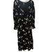 Free People Dresses | Black Floral Bohemian Style Dress From Free People | Color: Black/White | Size: M